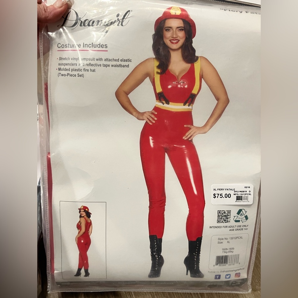 Dreamgirl sexy firefighter Halloween costume XL
